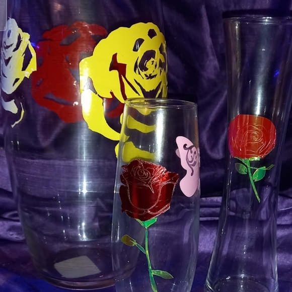 Clearly a roze Garden Glass vases - Picture 7 of 8